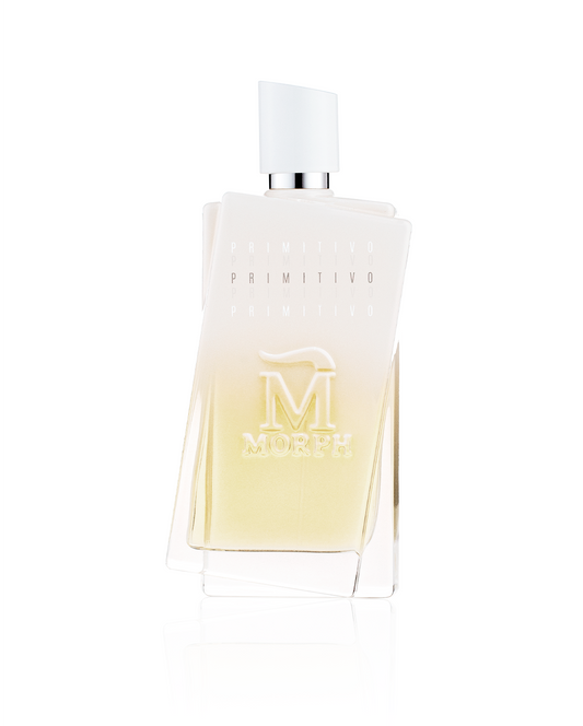 vooraanzicht parfumfles morph primitivo studio aromatic